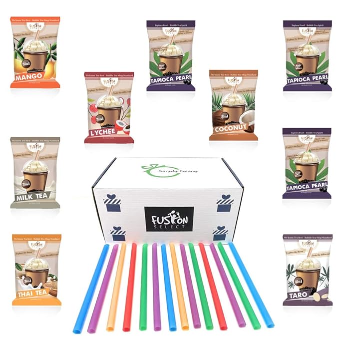 The Ultimate Diy Bubble Tea Kit 6 Flavors Of Boba Bubble Tea Drink 36 Drinks Taro Lychee Coconut Mango Milk Tea Thai Tea Bubble Tea Straws Authentic Bubble Tea Boba Tea Kit Asmr Food Amazon Com Grocery Gourmet Food