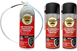 woolwax 12 Oz Undercoating Protection Aerosol Spray Can Black 3 Pack, Rust Inhibitor and Prevention, Anti Corrosion Multi Purpose Penetrant and Lubricant, Spray Can Extension Wand Included