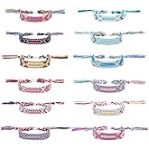 ANATTASOUL 12pcs 12 Colors Boho Surfer Bracelets Ethnic Adjustable Handmade Braided Rope Bracelet Unisex Friendship Bracelets Waterproof Surfer Beach Bracelet Colorful Anklet Bracelet for Women Men