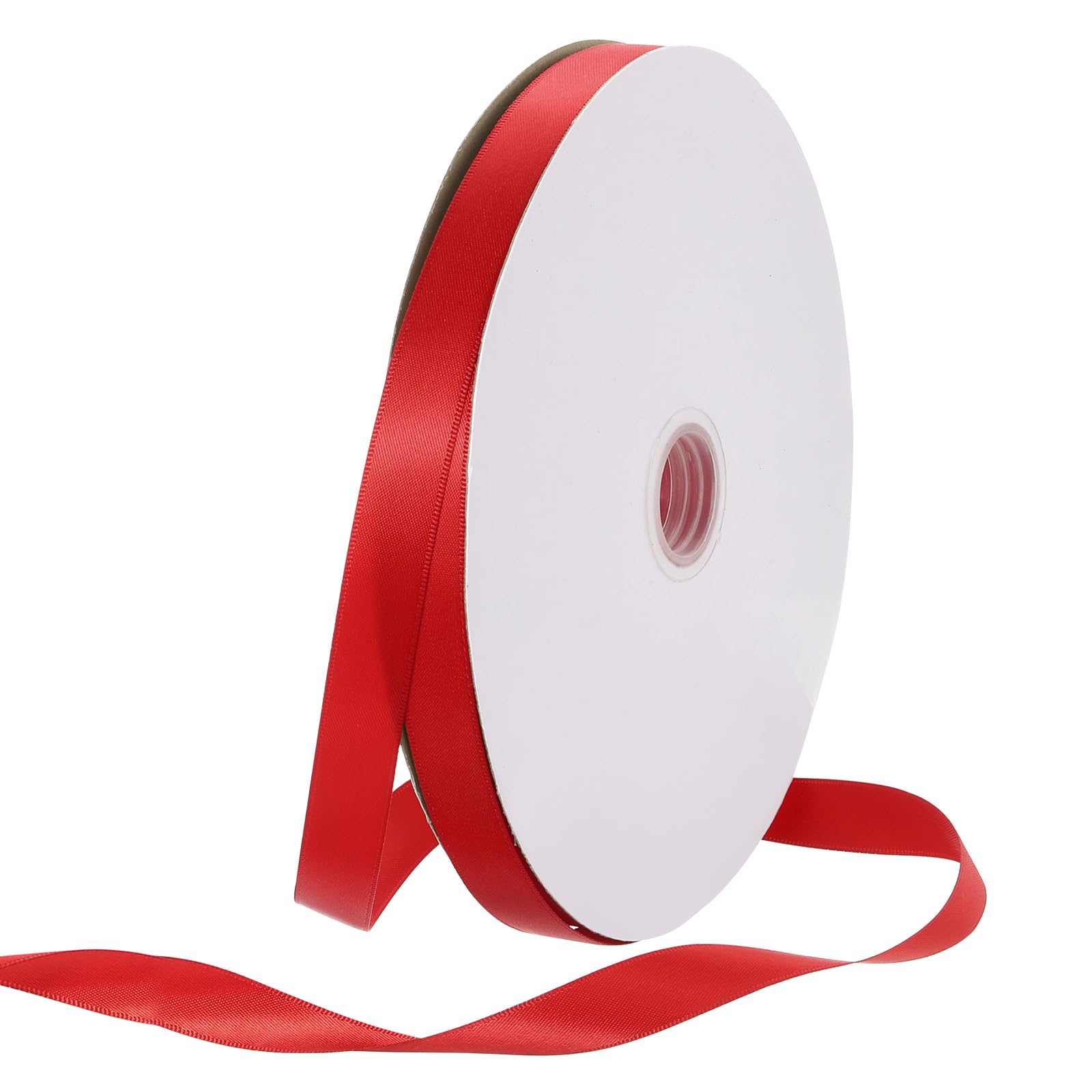 Rebower 15mm Satin Ribbon 91m Thick Double Face Grosgrain Silk Ribbon, [for Gift Wrapping, Hair Bows, Wedding, Cake, Flower] - 100 Yard/300ft/ Red — image 1