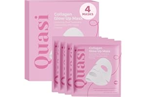 Quasi Bio-Collagen Face Mask Overnight – Hydrating Korean Sheet Mask – Niacinamide & Low Molecular Collagen – Firming & Smoothing Skincare for All Skin Types – 4 Masks