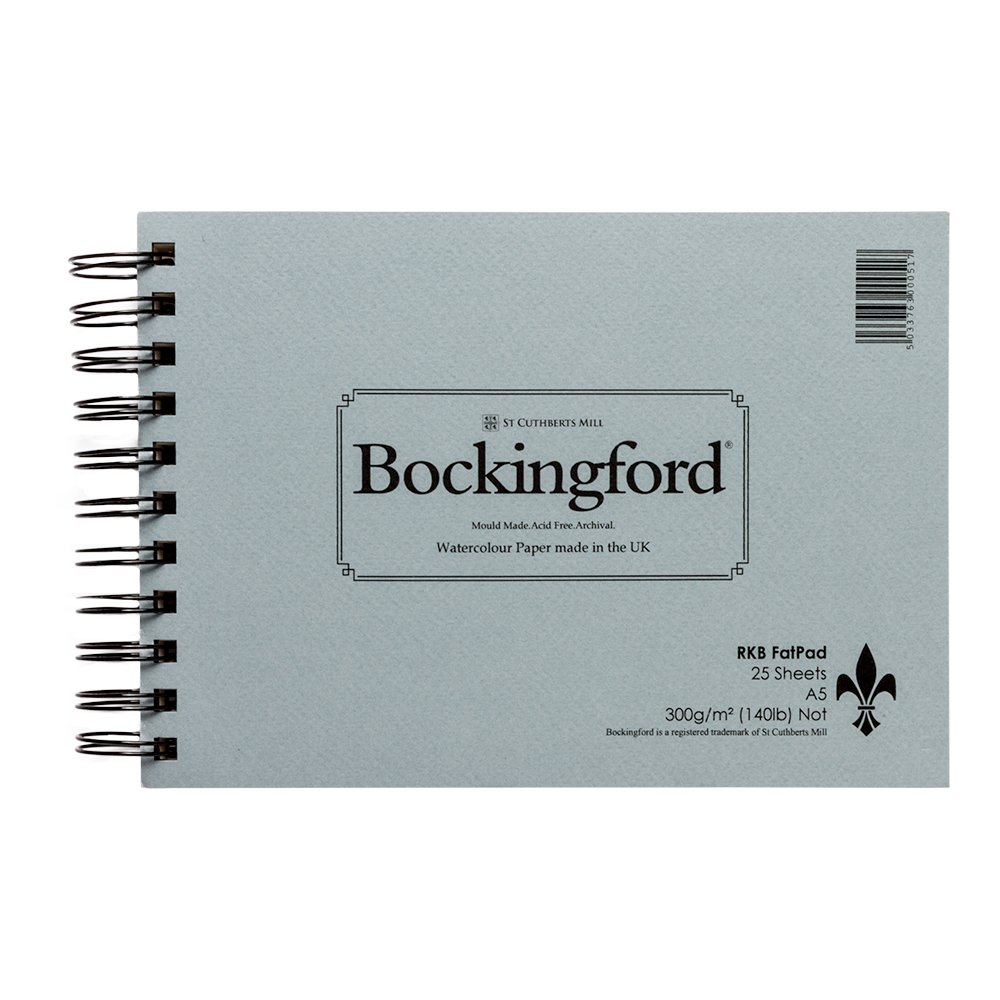 A5 Watercolour Paper Bockingford Cold Pressed Fat Pad 25 Sheets 300gsm