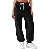 YIPINK Women's Parachute Cargo Pants Quick Dry Lightweight Hiking Pants with 4 Pockets Water Resistant Travel Casual