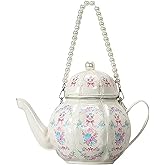 ZGRJSZDD Women PU Leather Floral Handbag Crossbody Shoulder Bag Pearl Chain Valentine Purse for Girls