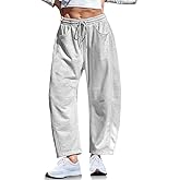 TARSE Women’s Barrel Sweatpants Loose Fit Lounge Pants Casual Wide Leg Pants Cotton Comfy Elastic Waist Joggers with Pockets