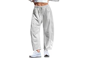 TARSE Women’s Barrel Sweatpants Loose Fit Lounge Pants Casual Wide Leg Pants Cotton Comfy Elastic Waist Joggers with Pockets