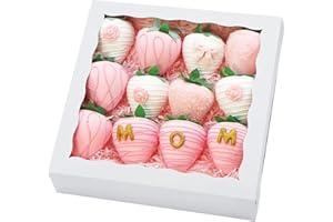 JOHOPACK 30pcs 8x8x2 Inch White Bakery Boxes, Pie Boxes Cookie Boxes with window Chocolate Covered Strawberries Boxes for Christmas Valentine's Mother's Day