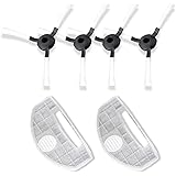 PURE CLEAN PUCRC25PLUS Filter Kit-(4) Rotating Side Brushes(2) Dustbin Filters-Robot Vacuum Cleaner Replacement Parts and Accessory Kit-PureClean PRTPUCRC251.5