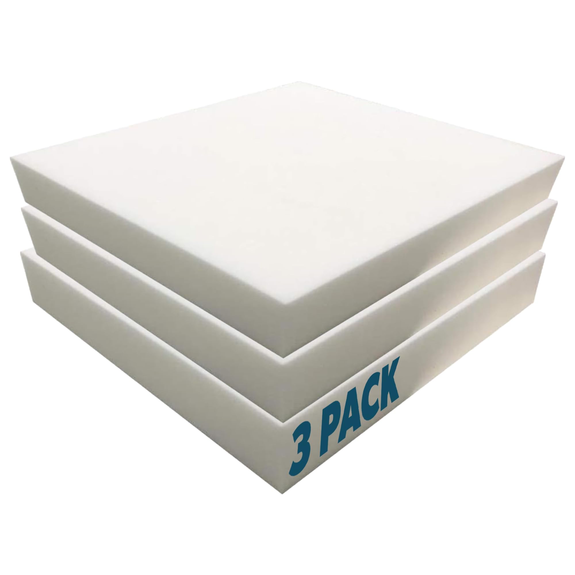 Foamma 5" x 20" x 20" High-Density Upholstery Foam Padding, Thick Custom Pillow, Chair and Couch Cushion Replacement, Craft Supplies for Upholstery and Seat Repair, 3 Pack Image