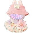 17cm Doll Clothes Set (No Doll), 3 Pieces Dress Outfit Set for 6.7inch Doll Suit, Fashion Chic Hat & Clothes Accessories for 1st/2nd/3rd Gen Doll Play & Display Light Beige