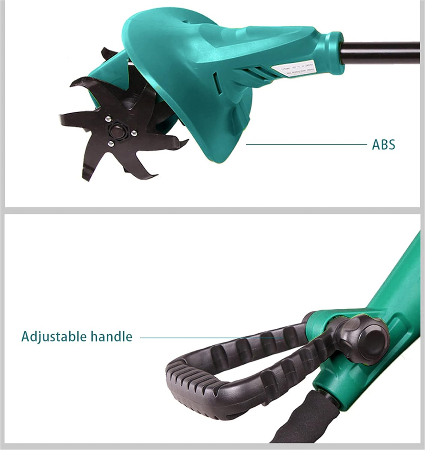18V Tiller Garden Rotary Mini Cultivator Machine Cordless Garden Power Tool Professional Portable Cultivator for Vegetable Plots, Greenhouses,Two batteries: Home Improvement