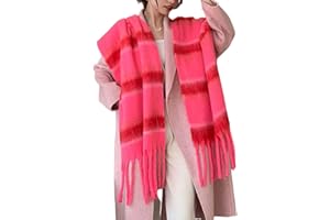 Wander Agio Winter Women Warm Scarf Long Shawl Large Scarves Cold Weather Thicker Blanket Wrap Colour Plaid Stripe