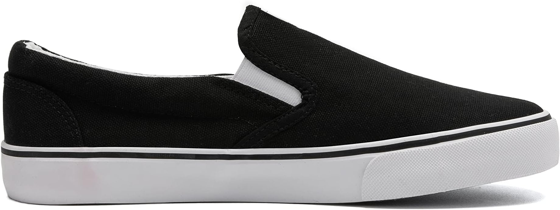 Emma Shoes Low-Top Slip Ons Women's Fashion Sneakers Casual Canvas Sneakers for Women Comfortable Flats Breathable Padded Insole Slip on Sneakers Women Low Slip on Shoes, Black, 8