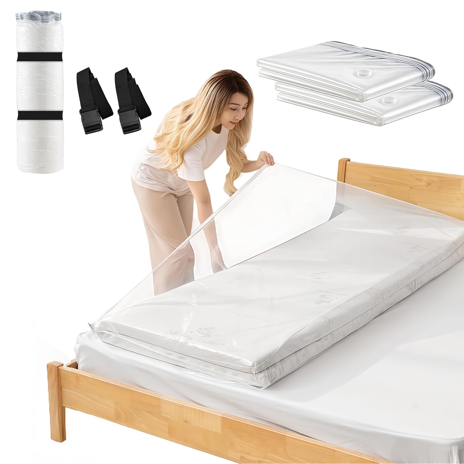 Esoes Large Vacuum Storage Bags, 2 Pack 240x120cm Mattress Vacuum Bag, Vacuum Bags for Storage Mattresses, Duvets, and More - Waterproof, Sealable with Zipper, Reusable, No Vacuum Pump — image 1