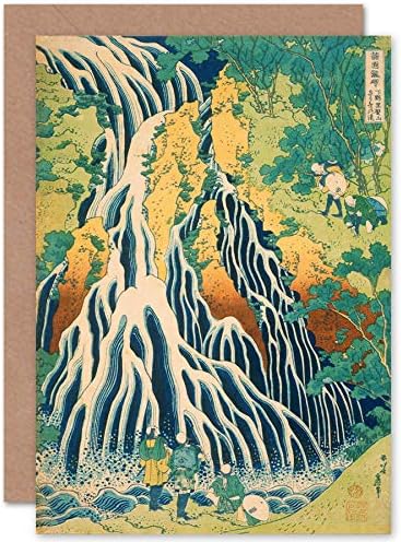 Fine Art Prints CPRK0042 Katsushika Hokusai Japanese Mount Kurokami Greeting Card With Envelope Inside Premium Quality, yellow