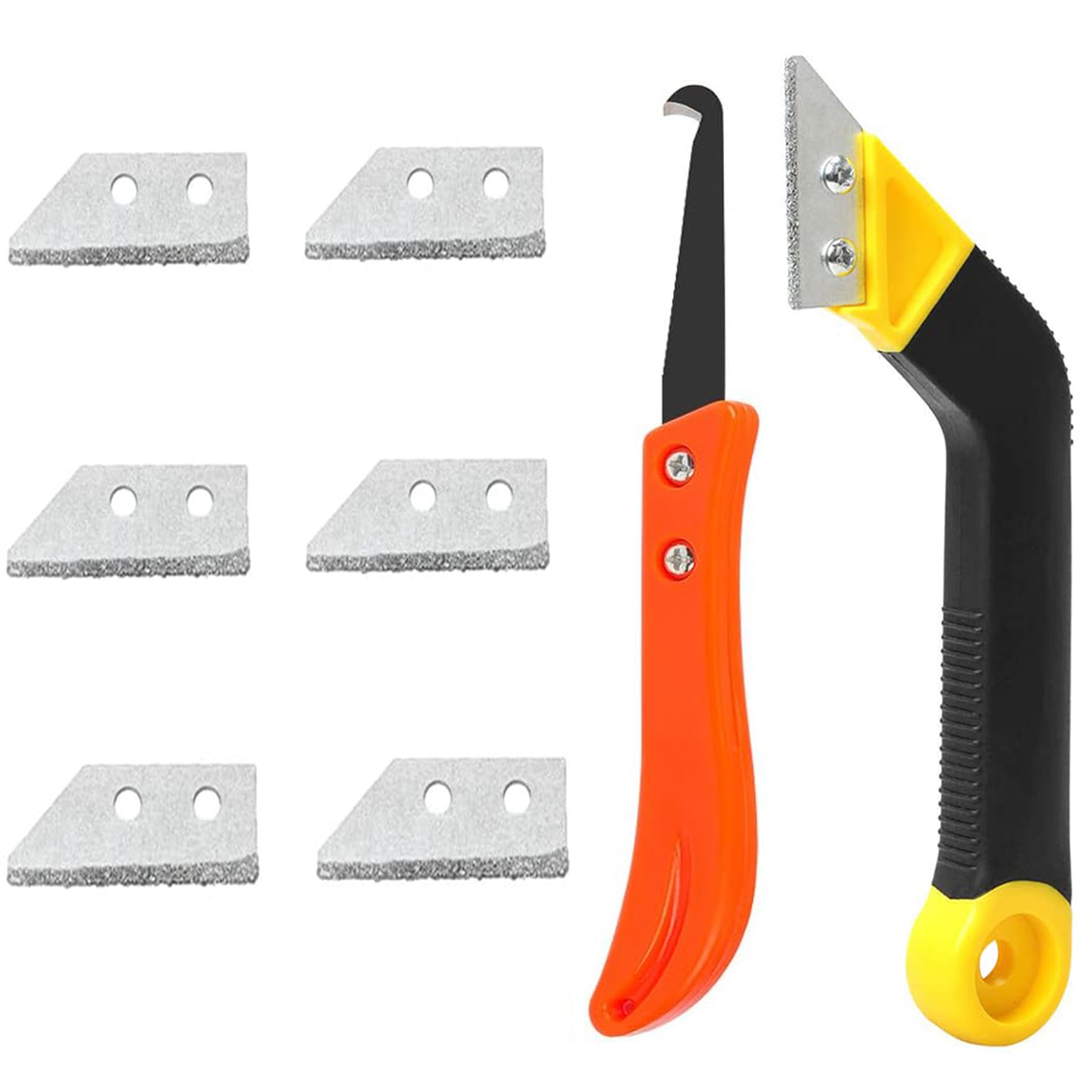 Pro Grout Removal Tool, Tile Grout with 5 Pieces Extra Replacement Accessories and 1 Hand Saw Angled Grout Rake for Tile Cleaning