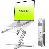STXND Model-X 2.0 Laptop Stand, Laptop Stand for Desk Adjustable Height | 360 Rotating Laptop Riser Aluminum Portable Foldable Computer Stand for MacBook Pro Air 10&ndash;17 in (Polar White)