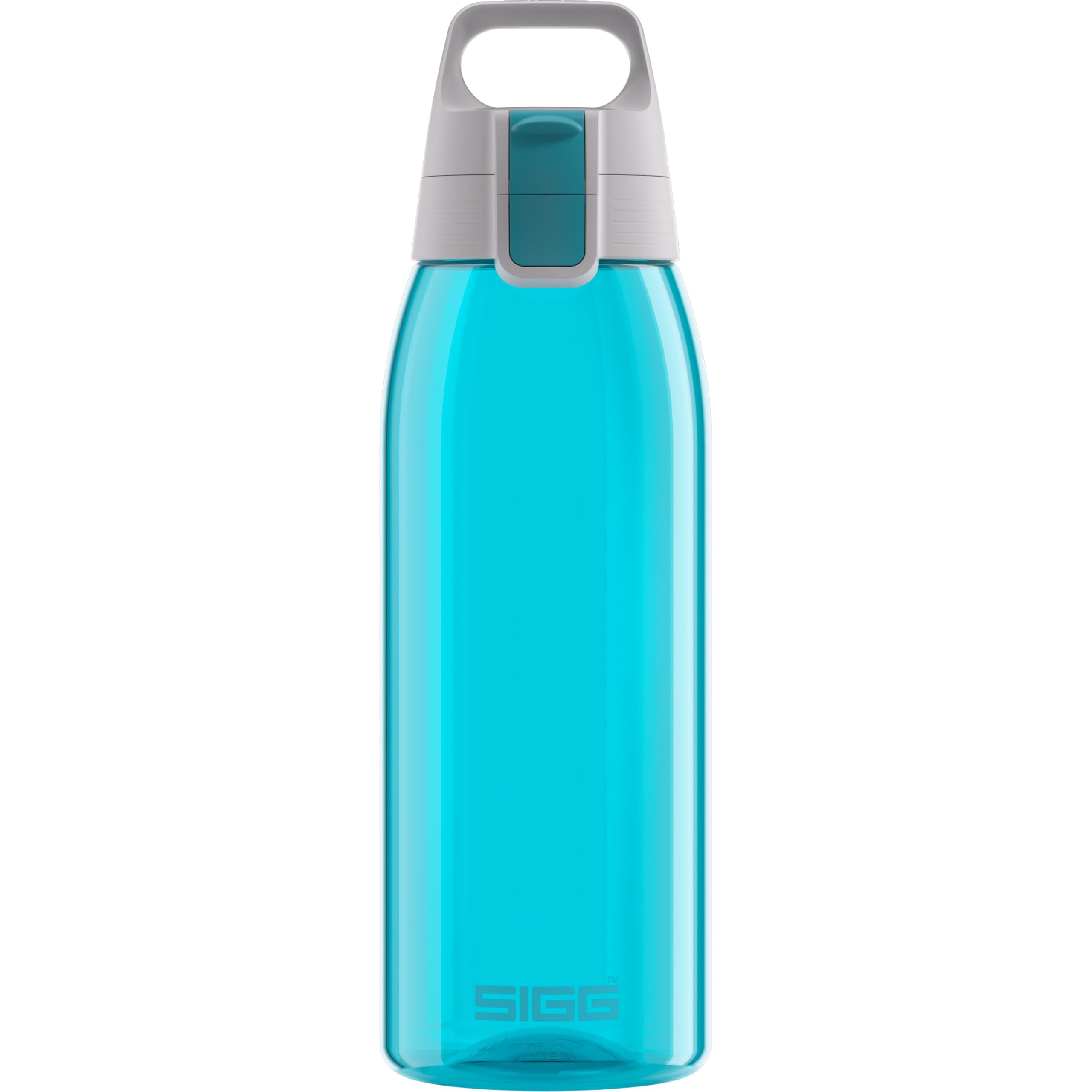 Sigg - Tritan Water Bottle - Total Color ONE Aqua - Suitable For Carbonated Beverages - Dishwasher Safe - Leakproof - Featherweight BPA Free - 1L