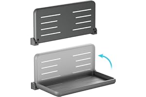 WANDWEL Aluminum RV Folding Wall Shelves 12 Inch Collapsible Fold Down Bookshelf for Camper - Small Foldable Trailer Interior Hidden Bedside Storage Rack 2 Pack