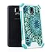 Galaxy S5 Case, SmartLegend Hybrid High Impact Armor Defender Protective Case Heavy Duty [Anti-slip] Dual Layer Cushion Bumper Case for Samsung Galaxy S5 - Lotus Flower
