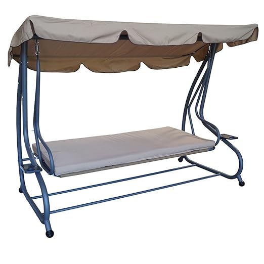 Hollywoodschaukel 4-Sitzer Miami 232x120x164cm grau/creme Gartenschaukel