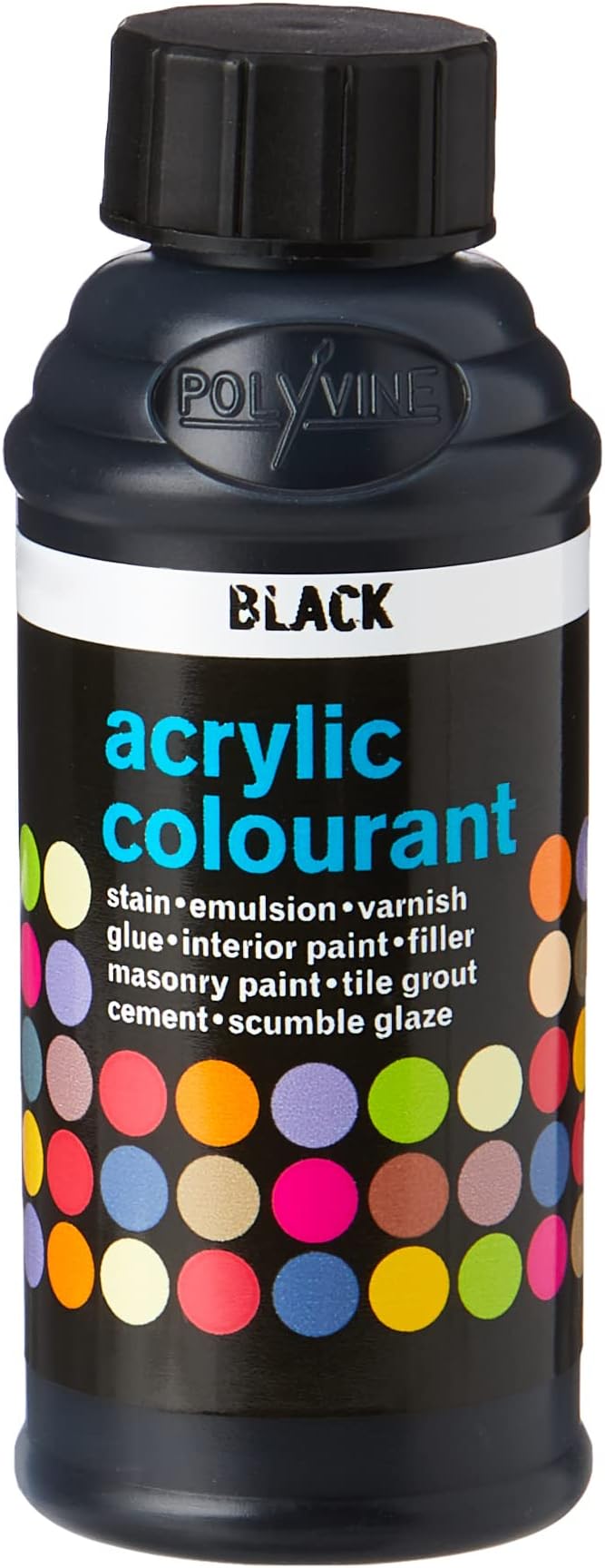 Polyvine Universal Acrylic Colourant Black — High Colour Saturation