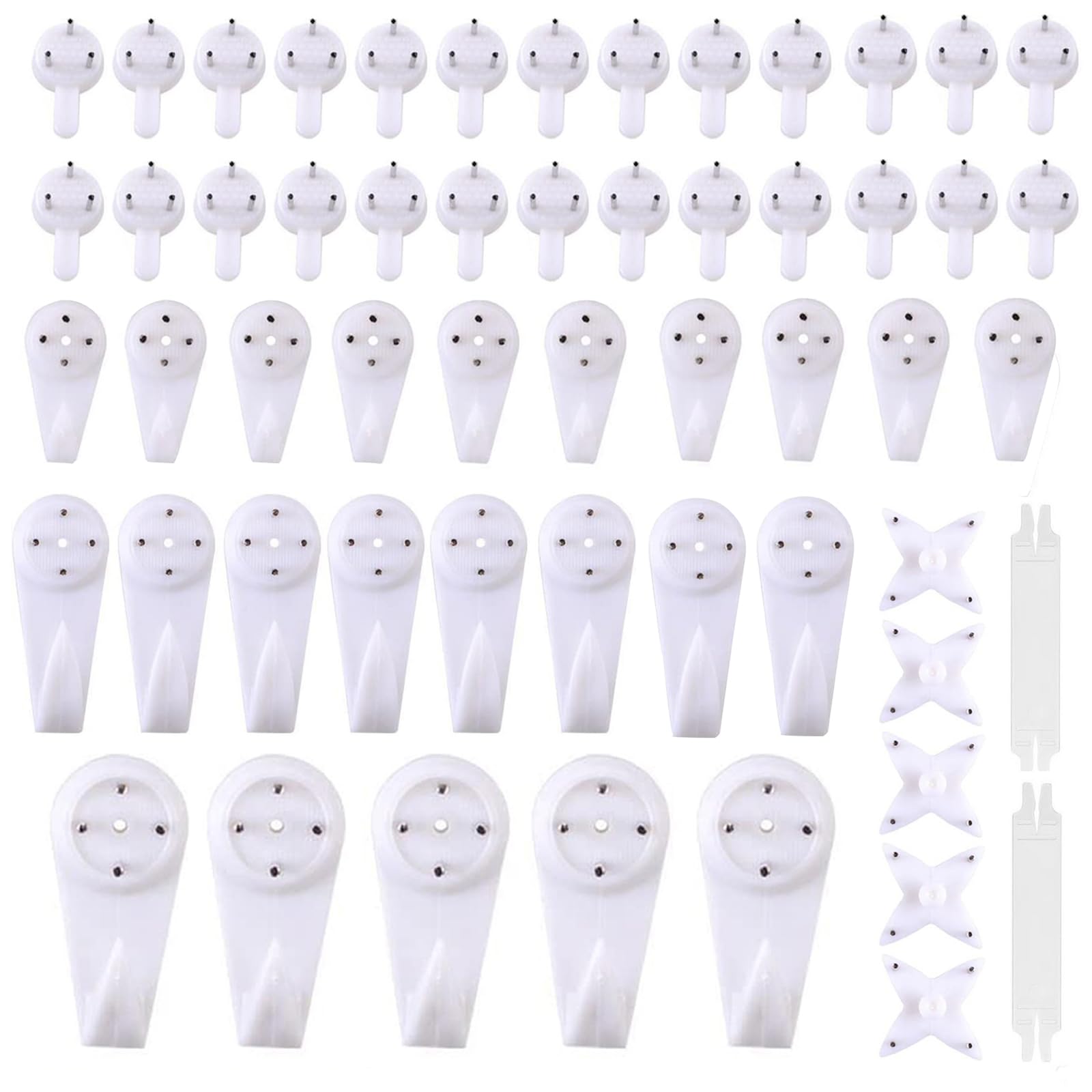 OAIGE.W 50 Pack Non-Trace Picture Hooks, plasterboard Picture Hooks for Picture Frame Wedding Photo Clock (50)