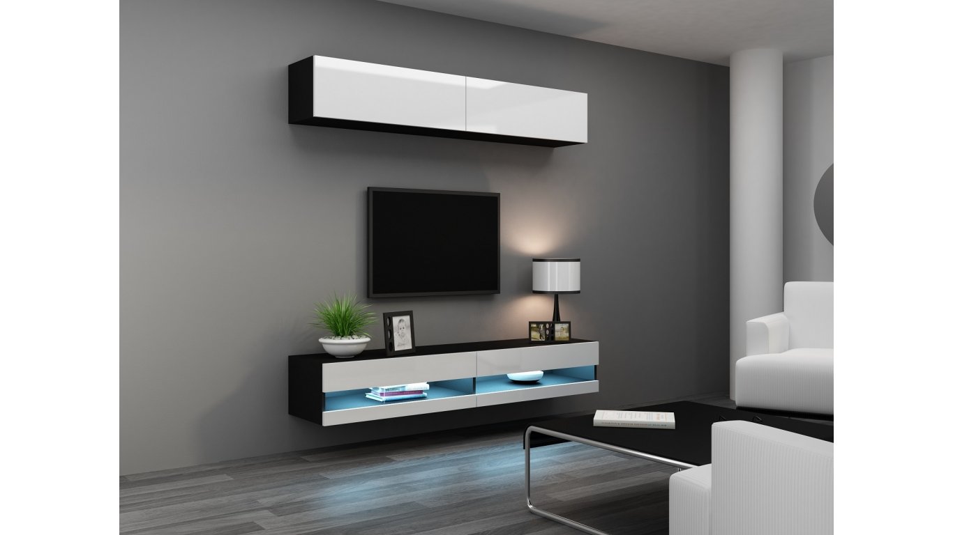 Bmf Vigo New X Wall Unit In Matt High Gloss Tv Cabinet Vertical