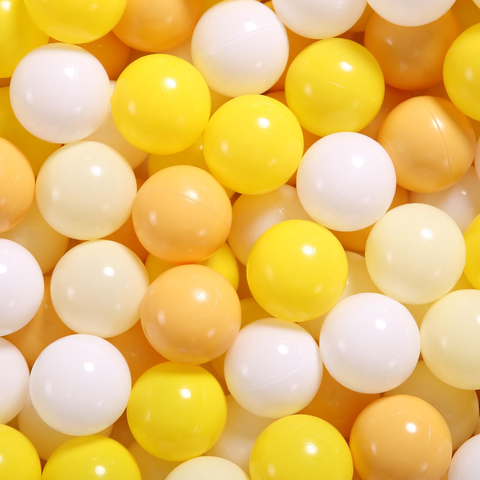 Photo 1 of GOGOSO Ball Pit Balls for Toddlers Dogs Baby Boys Girls 2.2Inch Plasticball Toys for Kid Play Tent Birthday Slides Party Decor 170 pcs, Cream Yellow+ Macaron Yellow+ White