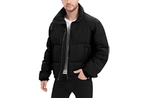 Flygo Mens Puffer Jacket Winter Coats Water Resistant Long Sleeve Zip Up Lightweight Quilted Down Jackets