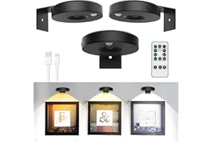 EUIOKUN 3Pack LED Picture Lights for Wall Rechargeable Battery Picture Frame Light with Remote Wireless Magnetic Art Display Light Dimmable&Timer Wall Sconce for Painting Poster Artwork Home Lighting Decor