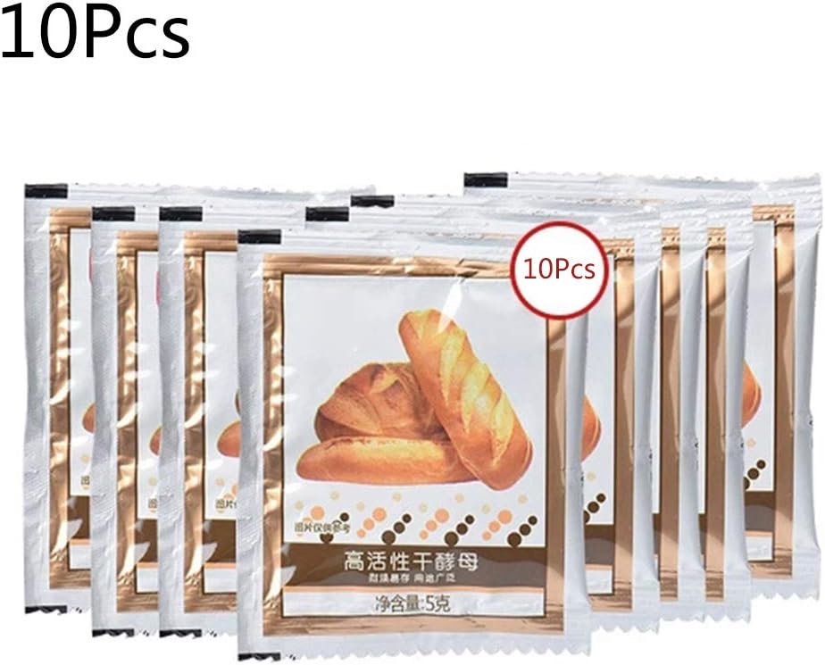 Yezhijing 10bag 5g/Bag Active Dry Yeast for Bread Baking High Glucose Tolerance Home Kitchen Baking Supplies