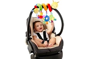 Uonlytech Baby Crib Hanging Rattles Toys, Carseat Toys Hanging Rattles Spiral Stroller Crib Cot Toy Spiral Toy Pram Hanging for Babies Boys and Girls