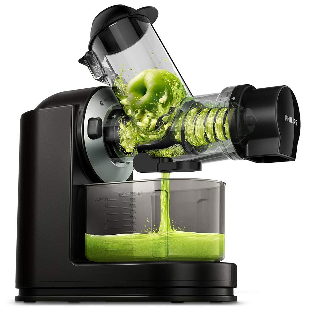 Philips HR1889/71 Viva Cold Press Masticating Slow Juicer with X-Large Feed  Tube, Drip Stop, Quick Clean and Recipe Booklet, Plastic, 150 W, ...