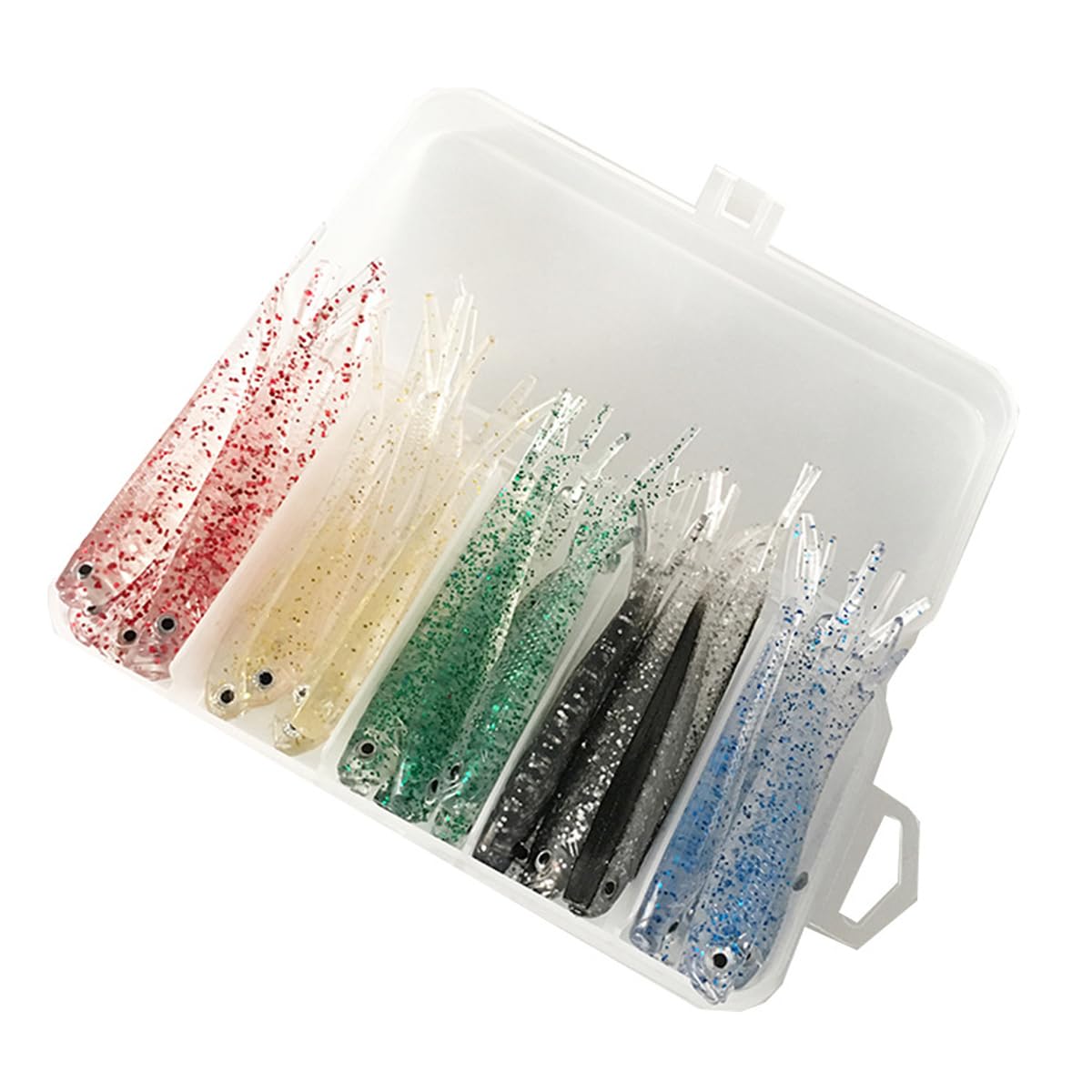FOLANDO 25pcs 7cm Soft Fishing Lures, PVC Plastic Baits Kit for Bass, Trout, Pike & More