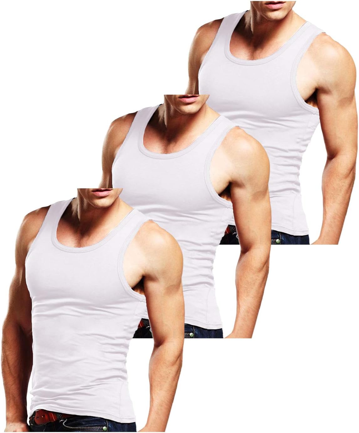 MODCHOK Men's Gym Vest Athletic Sport Tank Tops Sleeveless T Shirt Cotton Undershirt Casual Summer