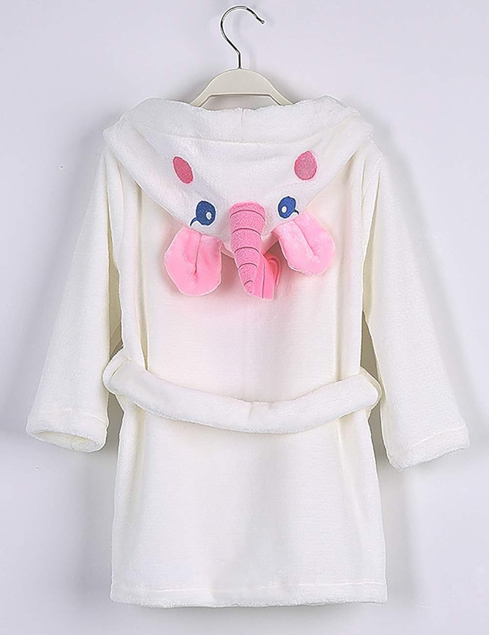 CYTCreation Unisex Baby Plush Bathrobe Animal Face Unicorn Hooded Robe Bath Towels: Clothing