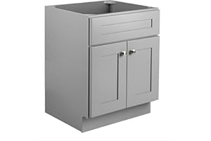 Design House Brookings Base Bathroom Vanity Cabinet, 24 x 21, Gray