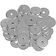 HELIFOUNER 50 Pieces #10 Stainless Flat Washers, 1" Outside Diameter, 0.055" Thickness, 18-8 (304) Stainless Steel Washers, Metal Washers, Flat Washers for Bolts Screws