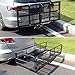 Leader Accessories Hitch Mount Cargo Basket With High Side Foldable Cargo Carrier Luggage Basket 59” X 24