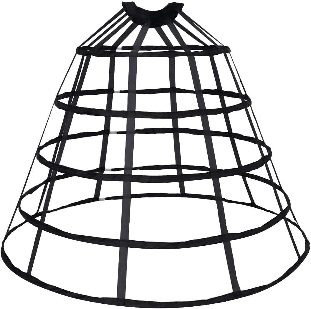 HappyStory Cage Hoop Skirt Petticoat Dress Pannier 5 Hoops Bustle Cage Crinoline