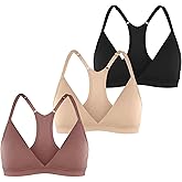 INIBUD Sports Bras for Women Racerback Seamless Bra Top Padded Wireless Triangle V Neck Adjustable Removable Bralette