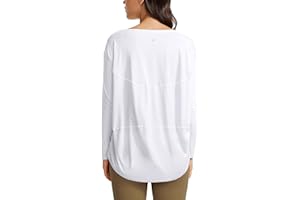 CRZ YOGA Long Sleeve Workout Shirts for Women Loose Fit-Pima Cotton Yoga Shirts Casual Fall Tops Shirts