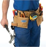 Silverline 395015 Double Pouch Tool Belt Black Clay 11 Pocket Suede Leather view 2