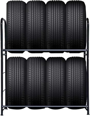 Froadp 107 46 117cm Stahlkonstruktion Reifenstander In Zwei Schichten Fur 8 Reifen Werkstattregal Garagenregal Lagerregale Felgenbaum Schwerlastregal Belastbar 180kg Schwarz Pulverbeschichtet Amazon De Auto