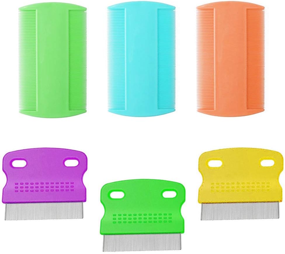 6Pcs Lice Combs, Lice Dust Flea Removal Combs 3 Metal lice Teeth Combs