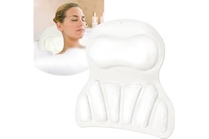 Bath Pillow for Bathtub, Deluxe Bath Pillow for Bathtub Neck and Back Support, Bathtub Pillow Head Pillow, Silicone Material 