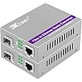 XZSNET A Pair of Gigabit SFP to RJ45 Converter, Fiber to Ethernet Media Converter with SFP Slot (Without Module), Plug & Play, 10/100/1000 Base-T Compatible, Auto-Negotiation & Jumbo Frame Support