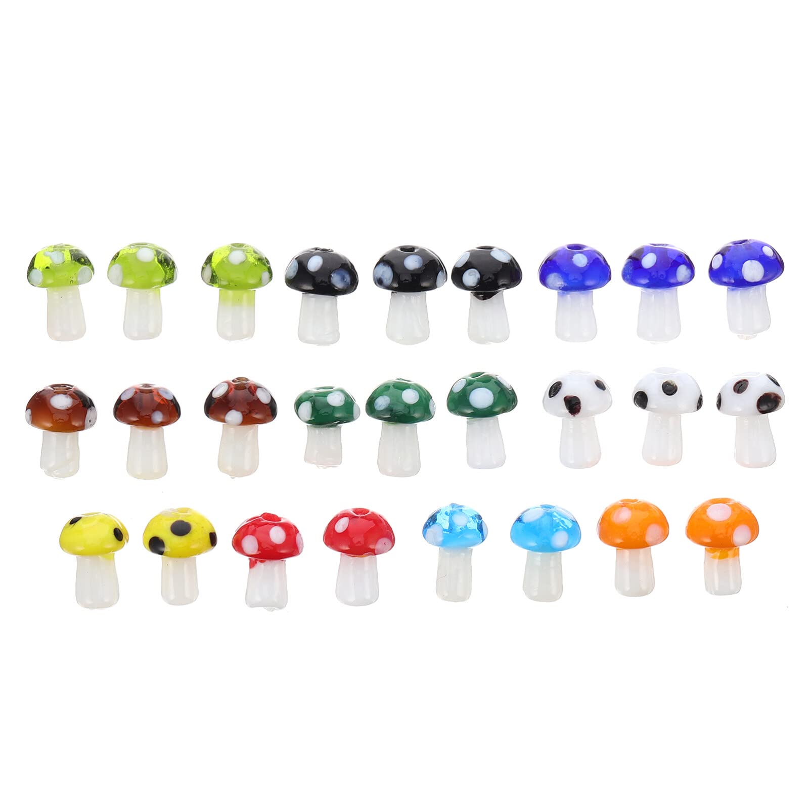 EXCEART 25pcs Creative Cartoon Mushroom Shape Hanging Pendants Glass Diy Decorative Ornaments for Crafting Jewelry Making