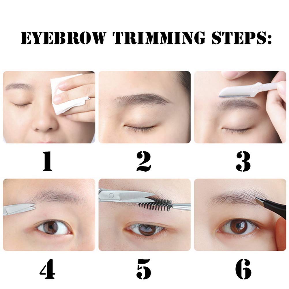 Fantye Eyebrow Scissors and Eyebrow Brush, Nose Hair Scissors Small Grooming Scissors Manicure Scissors Eyelash Extensions for Your Beauty: Beauty